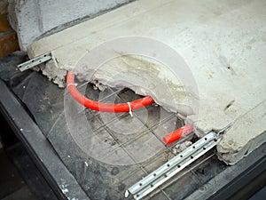 Sample installation of a water heated floor system