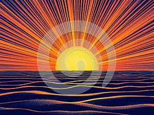 Radiant Sunrise Pop Art, AI-Generated