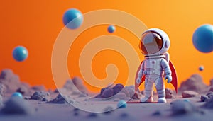 Little Astronaut on Alien Planet