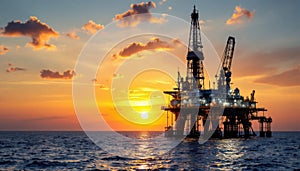 Offshore Oil Rig Sunset