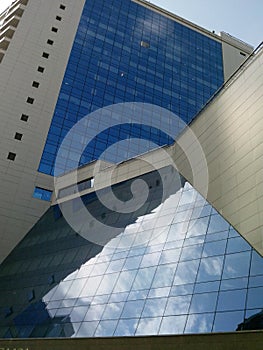 Sample of modern architecture: glass and concrete photo