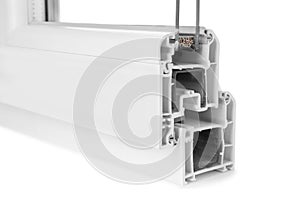 Sample of modern window profile on white background