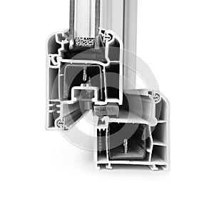 Sample of modern window profile on white background