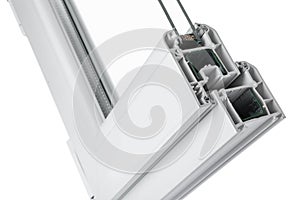 Sample of modern window profile on white background