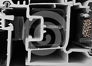 Sample of modern window profile on white background