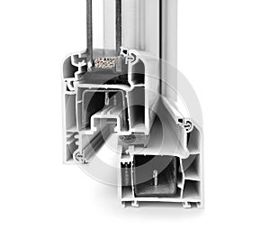 Sample of modern window profile on white background