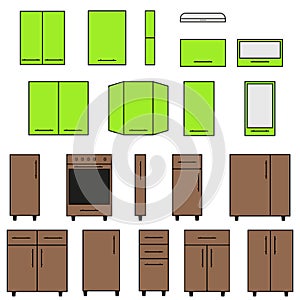 Sample of Modular kitchen objects.