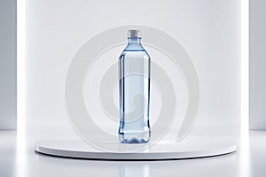 Water Bottle on White Platform