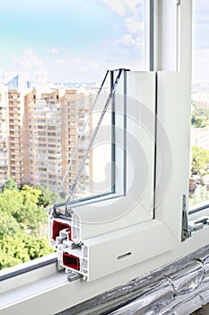 Sample PVC window in a window photo