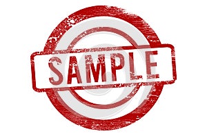 Sample Red stamp on a white background