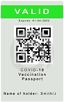 A sample screenshot of a valid COVID-19 Vaccine Passport