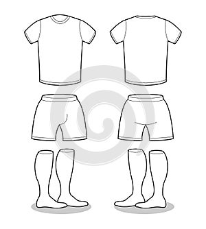 Sample for sports clothing soccer. T-shirt, shorts and socks tem