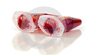 Sample of stem cells in the reaction tube photo