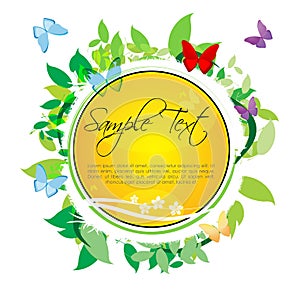 Sample text in floral frame