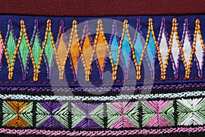 A sample of woven ethnic cloth fabric