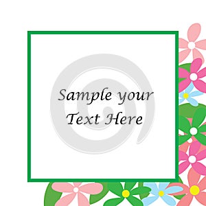 Sample your text here card with colorful flower