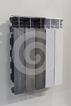 Samples of the aluminum heating radiator in the exhibition hall