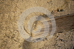 Samples of the construction of a wall of an ancient samurai house from the Edu period in Sakura, Japan.