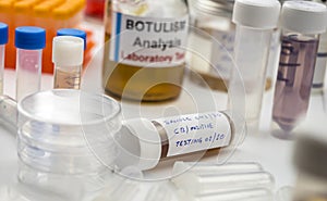 Samples contaminated by Clostridium botulinum toxin that causes botulism in humans, laboratory research