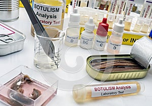 Samples contaminated by Clostridium botulinum toxin that causes botulism in humans, laboratory research