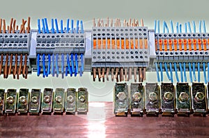 Samples of different types of electrical connectors
