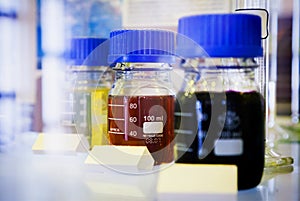 Samples of Fuels in Closable Bottle