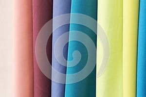 Samples of gabardine fabric