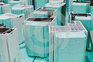 Samples of insulation of plastic windows