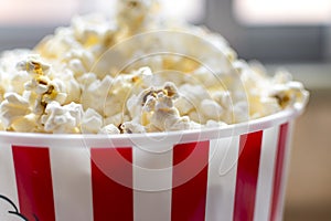 Bucket with popcorn.