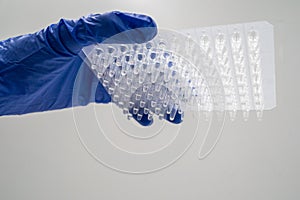 Samples of RNA were prepared in 96 well for real-time PCR polymerase chain reaction that can detect amount of specific gene