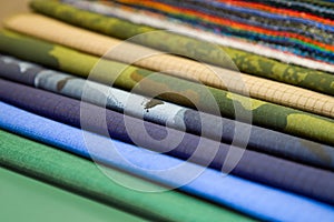 Samples of various fabrics