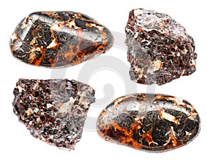 samples of zincite with franklinite stone isolated
