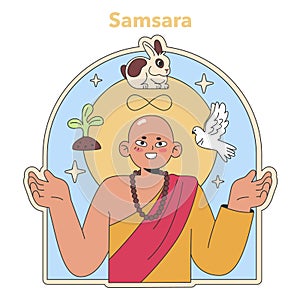 Samsara concept illustration. Flat vector illustration