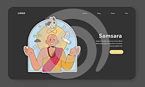 Samsara concept illustration. Flat vector illustration