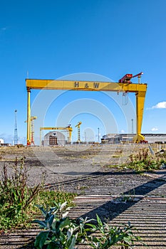 Samson and Goliath. Famous shipyard cranes in Belfast