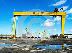 Samson and Goliath. Famous shipyard cranes in Belfast