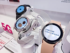 Samsung galaxy smart watches on display in store