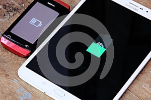 Samsung tablet and nokia mobile phone charging