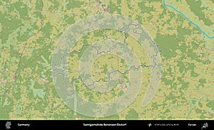 Samtgemeinde Bevensen-Ebstorf outlined, Germany. Topographic Humanitarian