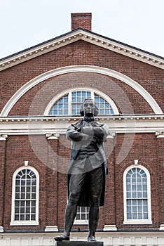 Samuel Adams monument statue near Faneuil Hall in Boston Massachusetts USA