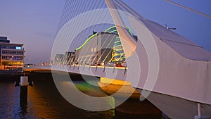 Samuel Beckett Bridge over River Liffey in Dublin - evening view - travel photography