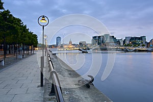 Samuel Beckett Bridge and River Liffey