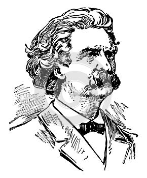 Samuel Langhorne Clemens vintage illustration