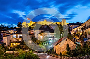 Samuel`s Fortress above the town of Ohrid in North Macedonia