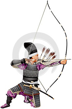 Samurai Archer, Japan Warrior Bushi with the bow