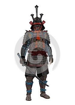 Samurai in Armor Isolated