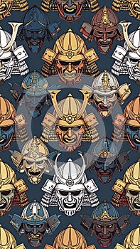 Samurai Armor Mask Pattern Design