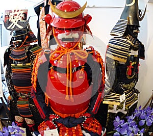 Samurai armour wear by ancient Japanese soldier