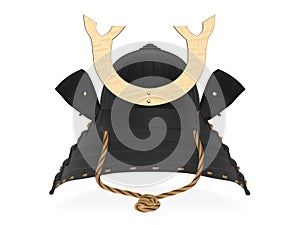 Samurai battle helmet 3d rendering