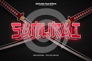 Samurai editable text effect in modern trend style